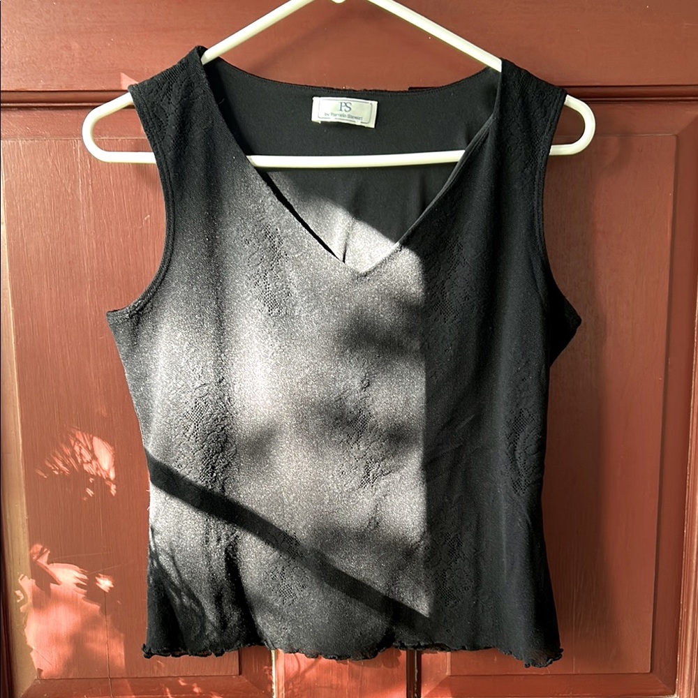 Black lined lace top